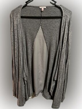 Juicy Couture Gray Open-Front Draped Sweater Cardigan